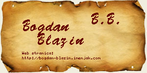 Bogdan Blažin vizit kartica